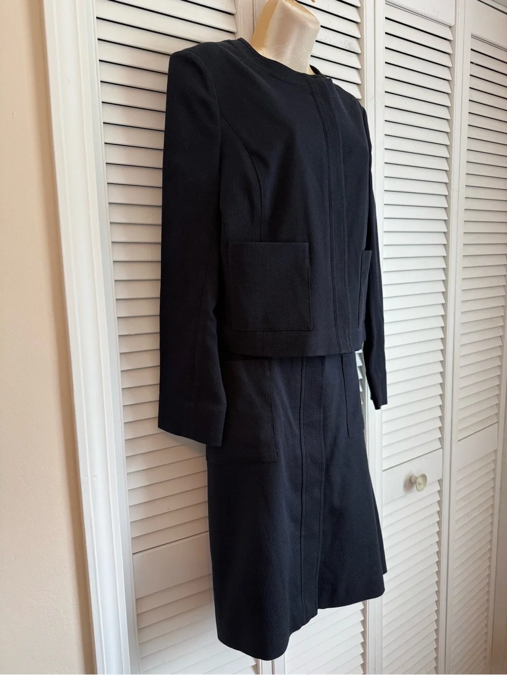 Brooks Brothers Textured Cotton Blazer Sweater Blazer Skirt Set Size 12 Career - Picture 2 of 16